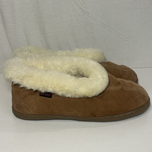 Red Wing Women’s Size 12 Chestnut Juliet 100% sheepskin Fleece Lining Slippers - Picture 1 of 7